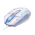 Kinsi G5 Ratón Gaming  Silencioso Mecánico RGB 3200DPI Blanco