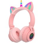 Kinsi STN27 Auriculares Inalámbricos Bluetooth RGB Unicornio Rosas