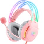 Kinsi X26 Auriculares Gaming RGB Rosas