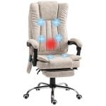Vinsetto Silla de Oficina Reclinable con 6 Puntos de Masaje Crema Vinsetto Silla de Oficina Reclinable con 6 Puntos de Masaje Crema