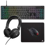 Tastatur Corsair K55 CORE RGB mit Harpoon RGB Pro Maus und HS35 v2 Headset