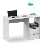Briebe Bri-1005 Bureau d'ordinateur avec tiroirs 76x115x50cm Blanc Briebe Bri-1005 Bureau d'ordinateur avec tiroirs 76x115x50cm Blanc