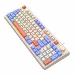 Kinsi K82 Teclado USB RGB Gaming Blanco/Azul Qwerty USA