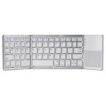 Kinsi B03 Teclado Bluetooth Tríptico Plegable Delgado Plata Qwerty USA