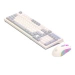 Kinsi KM800 Teclado Retro RGB con Ratón Incluido Gris Qwerty USA