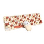 Kinsi TF350 Teclado Inalámbrico Punk Redondo de 104 Teclas más Ratón Incluido Amarillo Qwerty USA