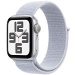 Apple Watch SE GPS NFC 40mm OLED Aluminium Argent Bracelet Sport Bleu S/M Résistant à l'eau 50m