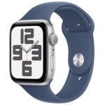 Apple Watch SE GPS 44 mm cassa in alluminio argento con cinturino Sport denim - M/L