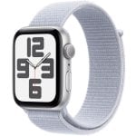 Apple Watch SE GPS NFC 44mm OLED Silber Blau S/M Wasserdicht Pulsmesser Schlaftracking SOS
