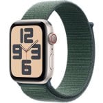 Apple Watch SE GPS + Cellular 44mm OLED Aluminium Weiß Stern/Grün Einheitsgröße Wasserdicht