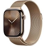 Apple Watch Series 10 GPS + Cellular 46mm OLED Titanio Oro Milanese Loop S/M Resistenza Acqua IP6X 50m