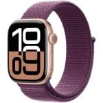 Apple Watch Series 10 GPS 42mm OLED Roségold Lila Textilarmband Always-On Wasserdicht IP6X