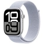 Apple Watch Series 10 GPS 46mm OLED Aluminium Argent avec Loop Sport Bleu Taille Unique Étanche IP6X Pulsomètre SpO2