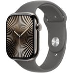 Apple Watch Series 10 GPS + Cellular Boîtier en titane naturel de 46 mm avec bracelet sport gris pierre - S/M