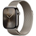 Apple Watch Series 10 GPS + Cellular 46 mm Gehäuse aus natürlichem Titan mit natürlicher Milanaise-Schlaufe – M/L