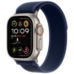 Apple Watch Ultra 2 GPS Cellular 49mm Retina OLED Titane Naturel Trail Loop S/M Bleu Etanche IP68 SpO2 Pulsomètre