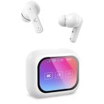 Ksix Vision In-Ear Kopfhörer kabellos Bluetooth mit ANC, TFT-Display, Weiß