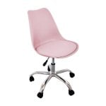 Silla de escritorio Adec Enjoy base metálica altura regulable blanco rosa