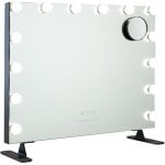 Flamingueo Miroir de maquillage avec lumière 14 ampoules LED 3 modes d'éclairage Touch Control Noir Flamingueo Miroir de maquillage avec lumière 14 ampoules LED 3 modes d'éclairage Touch Control Noir