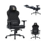 Newskill Banshee Pro Silla Gaming Tela Transpirable con Almohada Cervical Negra-Dorada