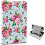 Coole Universal 9,7"-11" Panorama Ebook/Tablet Hülle Kunstleder Rosen