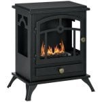 Homcom Chimenea de Bioetanol con Tanque de 1.2L 45x28x54cm Negra