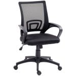 Homcom Silla De Oficina De Malla Con Altura Ajustable Carga 120 Kg Negro