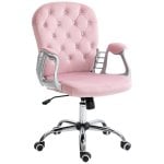 Vinsetto Silla De Escritorio Tapizada En Terciopelo Carga 120 Kg Rosa