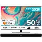 Nilait Luxe 50UC8003S 50" QLED UHD 4K Smart TV + Nilait Harmony Sound bar Barra de Som Bluetooth 2.0 30W