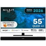 Nilait Luxe 55UC8003S 55" QLED UHD 4K Smart TV + Nilait Harmony Sound bar Barra de Som Bluetooth 2.0 30W
