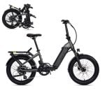 Vélo électrique pliant Deruiz Peridot 20" 500wh Portée maximale de 143km Noir