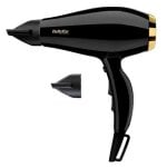 Professioneller Föhn BaByliss Super Pro 2300 2300W 3 Temperaturstufen 2 Geschwindigkeiten Ionen-Technologie Diffusor Schwarz Gold