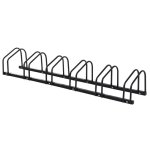 Homcom Aparcamiento Para 6 Bicicletas Soporte De Acero 179x33x27 Cm Negro