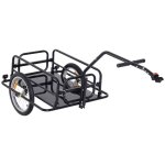 Homcom Remolque De Carga Para Bicicleta Con 2 Ruedas 155x71,5x77 Cm Negro