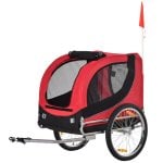 Pawhut Remolque Bicicleta Perro Mascota Bandera Reflectores Barra De Tracción Pawhut Remolque Bicicleta Perro Mascota Bandera Reflectores Barra De Tracción