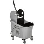Homcom Cubo De Fregona Con Ruedas Capacidad De 36l 54x41x91,5 Cm Gris