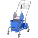 Homcom Carro De Limpeza Profissional Balde Extraível De 25 L 72x49,5x95 Cm Azul