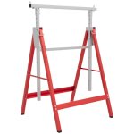 Homcom 2 Caballetes Telescópicos Plegables Con Altura Ajustable 80-130 Cm Rojo