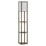 Homcom Lámpara De Pie Con 3 Estantes Para Bombilla E27 Potencia Máx. 40w Marrón