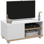 Homcom Móvel Tv De Sala de Estar Com Rodas Para Televisores De 42" 80x45x39,5cm Branco