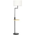 Homcom Lámpara De Pie Mesita Casquillo E27 Máx. 40w Pantalla De Lino Ø40x168 Cm