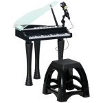 Aiyaplay Piano Electrónico Infantil Con Taburete 37x30,5x60,4 Cm Negro