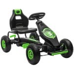 Homcom Kart Pedales Para Niños De 5-12 Años Con Asiento Ajustable Verde