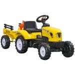 Homcom Tractor A Pedales Para Niños De 3 Años Con Remolque 133x42x51 Cm Amarillo