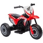 Homcom Moto Eléctrica Infantil Con Licencia Honda Crf450rl 71x40,5x43,5cm Rojo
