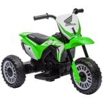 Homcom Moto Eléctrica Infantil Con Licencia Honda Crf450rl 71x40,5x43,5cm Verde