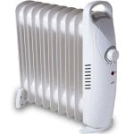 Yoevu Mini Radiador de Aceite 1000W con 9 Elementos y Protección Contra Sobrecalentamiento Blanco