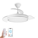Yoevu Eos Plus Ventilador de Techo con Luz LED 7200lm y Aspas Retráctiles 180cm 72W Blanco