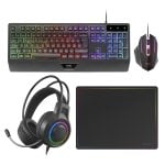 Mars Gaming MCP124PRO Combo RGB 4-em-1 Teclado H-Mech + Rato + Headset + Tapete Pretos (PT)