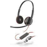 Poly Blackwire 3220 Stereo Auriculares con Micrófono USB-C/A Negros Poly Blackwire 3220 Stereo Auriculares con Micrófono USB-C/A Negros
